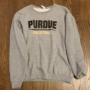 Jerzees Gray Purdue Volleyball Crewneck Sweater